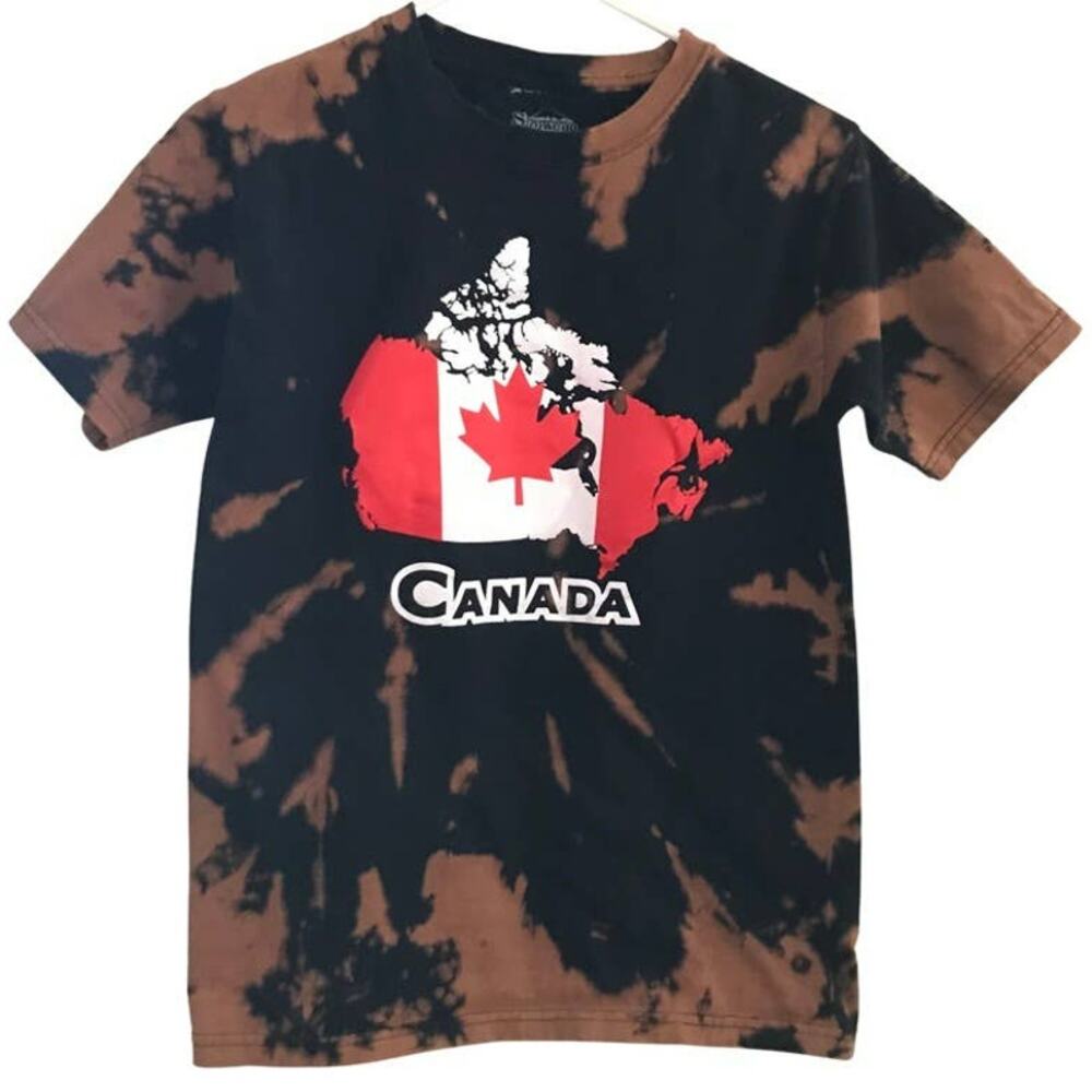 Canada bleach dyed t shirt unisex size small